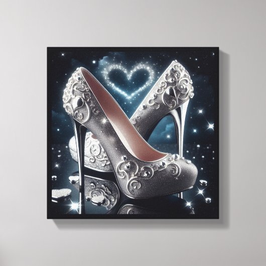 Stilettos High Heels, Heels und Diamanten Leinwanddruck (Vorderseite)