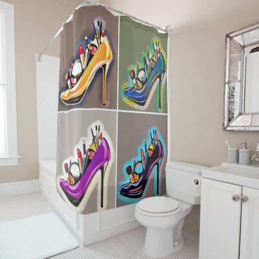 Stilettos Makeup Duschvorhang (Beispiel)