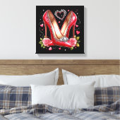 Stilettos, Rose und Herzen Leinwanddruck (Insitu (Schlafzimmer))