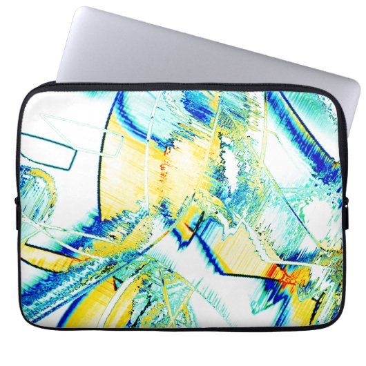 Stilfarben nein, Bild mit gelben, zyklischen blaue Laptopschutzhülle (Vorderseite)