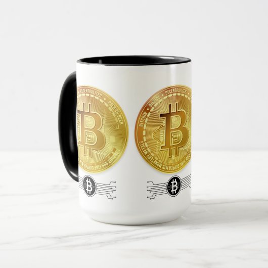 "Stilftig mit Bitcoin-Power!" Tasse (Vorderseite Links)