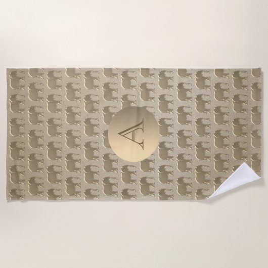 Stilftige Stilelemente Elegantes Mit Monogramm Des Strandtuch (Vorderseite)