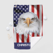 Stilftiger Adler, Die amerikanische Flagge, Patrio Golfhandtuch (Insitu)