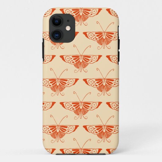 Stilftiger Deko-Schmetterling - Mandarine Case-Mate iPhone Hülle (Rückseite)