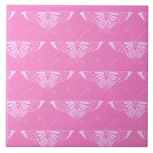Stilftiger Deko-Schmetterling - orchid pink Fliese (Vorderseite)