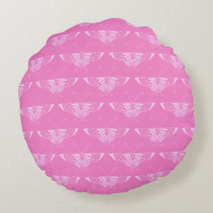 Stilftiger Deko-Schmetterling - orchid pink Rundes Kissen