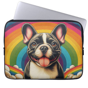 Stilftiger französischer Bulldog Hund farbenfroher Laptopschutzhülle