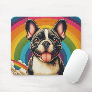 Stilftiger französischer Bulldog Hund farbenfroher Mousepad