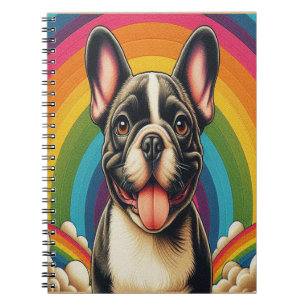 Stilftiger französischer Bulldog Hund farbenfroher Notizblock