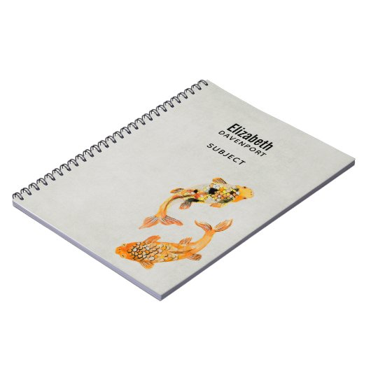 Stilftiger Goldkoi-Fisch Notizblock (Linke Seite)