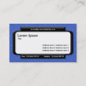 Stilftiges Panel - Blaue Embossed Textur Visitenkarte (Rückseite)