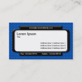 Stilftiges Panel - Blauer Stoff Textur Visitenkarte (Rückseite)