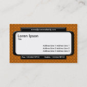 Stilftiges Panel - dunkelorangefarbene Textur Visitenkarte (Rückseite)