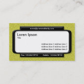 Stilftiges Panel - gelbe, bedruckte Textur Visitenkarte (Rückseite)