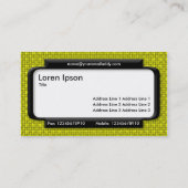 Stilftiges Panel - gelbe Stoffstruktur Visitenkarte (Rückseite)