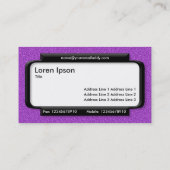 Stilftiges Panel - Lila geprägte Textur Visitenkarte (Rückseite)