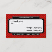 Stilftiges Panel - rote Textur Visitenkarte (Rückseite)