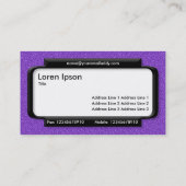 Stilftiges Panel - Violett mit bespannter Textur Visitenkarte (Rückseite)