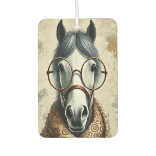 Stilftiges Pferd mit Brille - Vintage Kunst Autolufterfrischer