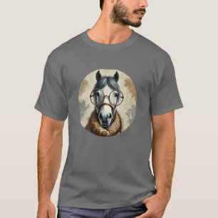 Stilftiges Pferd mit Brille - Vintage Kunst T-Shirt