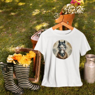 Stilftiges Pferd mit Brille - Vintage Kunst T-Shirt