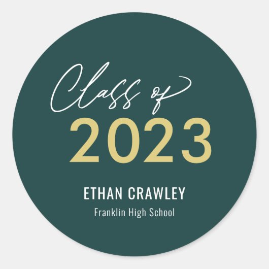 Stilgalerie bearbeitbare Abschluss-Sticker Runder Aufkleber (Vorderseite)