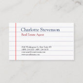 Stilgeflechtetes Papier Real Anwesen Agent Berufli Visitenkarte (Rückseite)