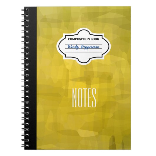 Stilgelbe Gemusterte Personalisierte Zusammensetzu Notizblock (Vorderseite)
