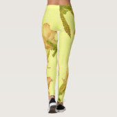 Stilgelbe Rosa Blume Leggings (Rückseite)