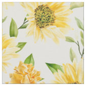 Stilgelbe Sonnenblumenmuster Stoff (Nahaufnahme)