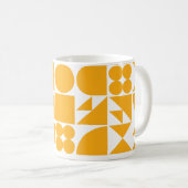 Stilgelbes, modernes geometrisches Muster Kaffeetasse (VorderseiteRechts)