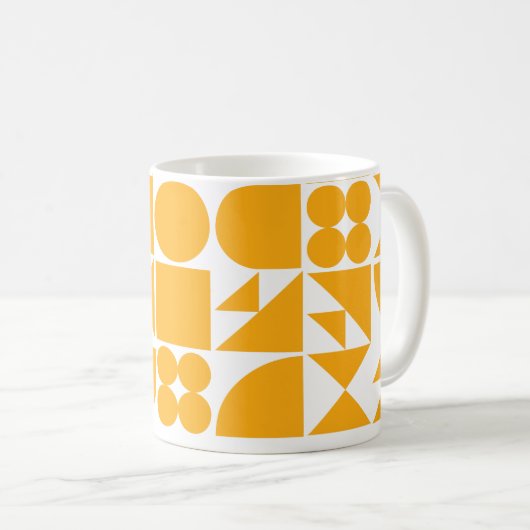 Stilgelbes, modernes geometrisches Muster Kaffeetasse (VorderseiteRechts)