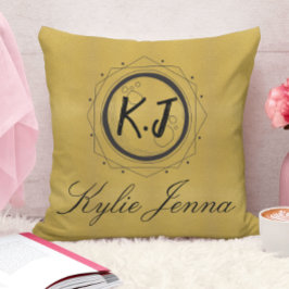 Stilgold Schwarz mit Monogramm Kissen