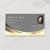 Stilgrau mit Foto und Funkelnd Diamant Visitenkarte (Rückseite)