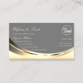 Stilgrau mit Logo und Funkelnd Diamant Visitenkarte (Rückseite)