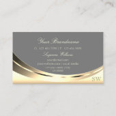 Stilgrau mit Monogram und Diamond Modern Visitenkarte (Rückseite)