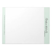 Stilgrün Minimalistisch Notizblock (Vorderseite)