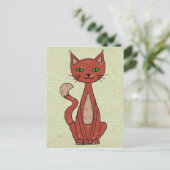 stilikondensierte Katze Postkarte (Stehend Vorderseite)