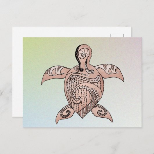 stilikondensiertes Schildkröte Postkarte (Vorne/Hinten)