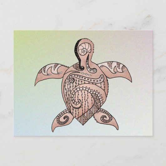stilikondensiertes Schildkröte Postkarte (Vorderseite)