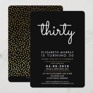 STILISCH 30. Geburtstag Party DREIZIGSTE EINLADEN Einladung