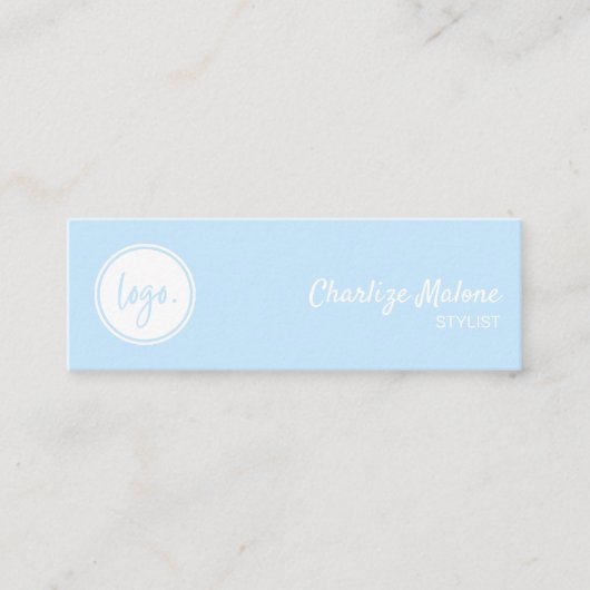 STILISCH EINFACH HANDSCHRIFTLICHES SCRIPT-LOGO BLU MINI VISITENKARTE (Vorderseite)