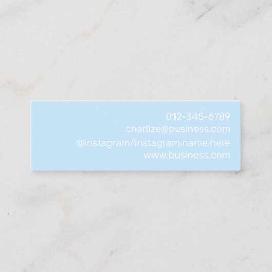 STILISCH EINFACH HANDSCHRIFTLICHES SCRIPT-LOGO BLU MINI VISITENKARTE (Rückseite)