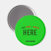 STILISCH MODERNE KUSTOM LIME GREEN ÜBERPRÜFT MARKI MAGNET (Vorderseite/Rückseite)