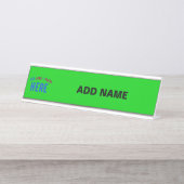 STILISCH MODERNE KUSTOM LIME GREEN ÜBERPRÜFT MARKI SCHREIBTISCHNAMENSPLAKETTE (Vorderseite )