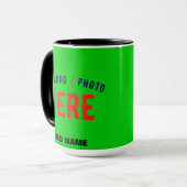 STILISCH MODERNE KUSTOM LIME GREEN ÜBERPRÜFT MARKI TASSE (Vorderseite Links)