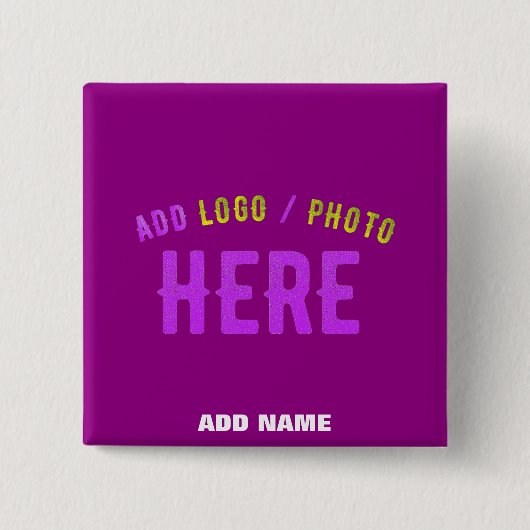 STILISCH MODERNE, ZOLLBARE, LILA ÜBERPRÜFTE MARKEN BUTTON (Vorderseite)