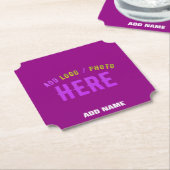 STILISCH MODERNE, ZOLLBARE, LILA ÜBERPRÜFTE MARKEN UNTERSETZER (angewinkelt)