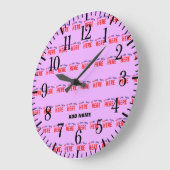 STILISCH MODERNE ZOLLBARE MAUVE ÜBERPRÜFT MARKIERT GROßE WANDUHR (Winkel)