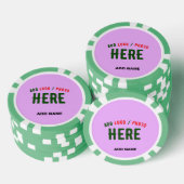 STILISCH MODERNE ZOLLBARE MAUVE ÜBERPRÜFT MARKIERT POKERCHIPS (Stapel)